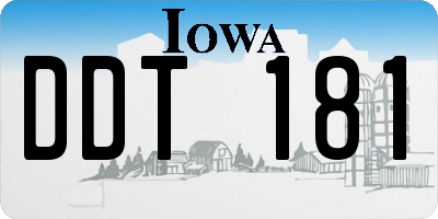 IA license plate DDT181