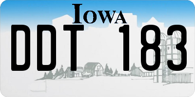 IA license plate DDT183