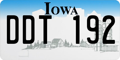 IA license plate DDT192