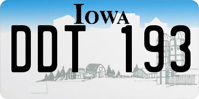 IA license plate DDT193