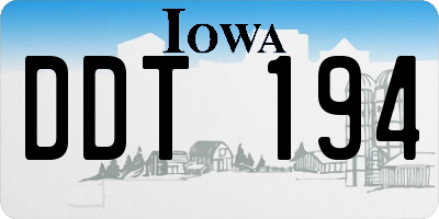IA license plate DDT194