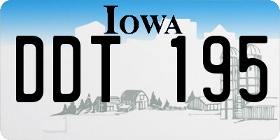 IA license plate DDT195