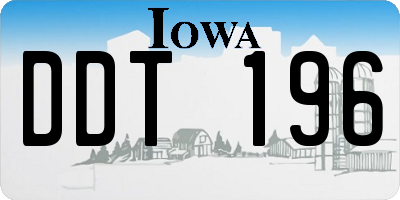 IA license plate DDT196