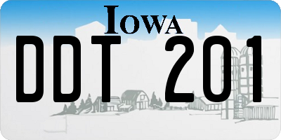 IA license plate DDT201