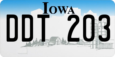 IA license plate DDT203