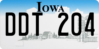 IA license plate DDT204