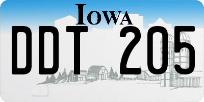 IA license plate DDT205