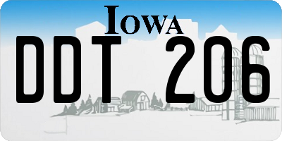 IA license plate DDT206