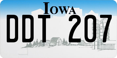 IA license plate DDT207