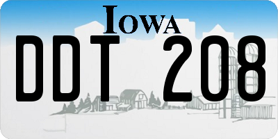 IA license plate DDT208