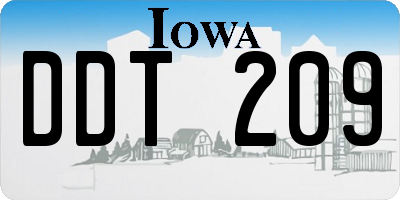 IA license plate DDT209