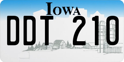 IA license plate DDT210
