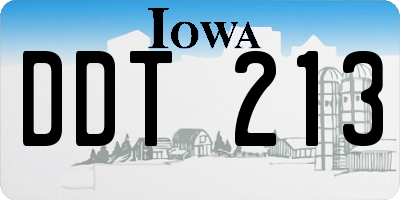 IA license plate DDT213