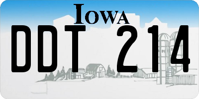 IA license plate DDT214