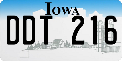 IA license plate DDT216