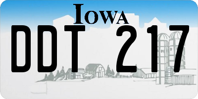 IA license plate DDT217