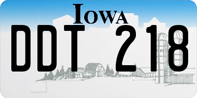 IA license plate DDT218