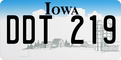 IA license plate DDT219