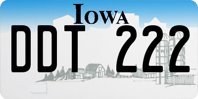 IA license plate DDT222