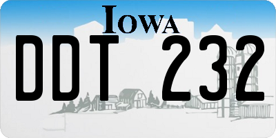 IA license plate DDT232