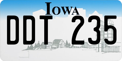 IA license plate DDT235