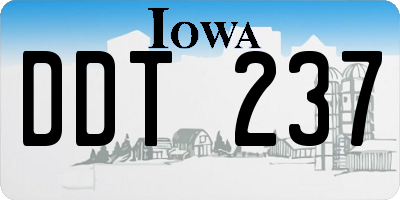 IA license plate DDT237