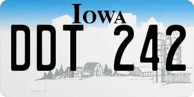 IA license plate DDT242