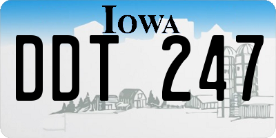 IA license plate DDT247