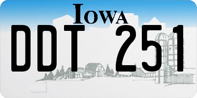 IA license plate DDT251