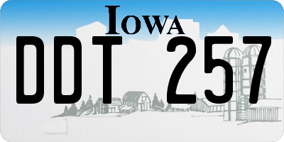 IA license plate DDT257