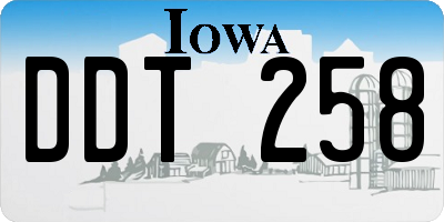 IA license plate DDT258
