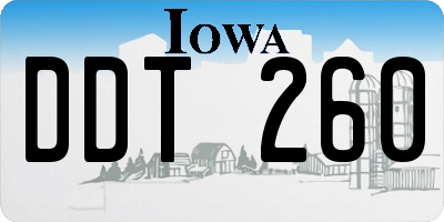 IA license plate DDT260