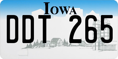 IA license plate DDT265