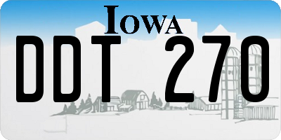 IA license plate DDT270