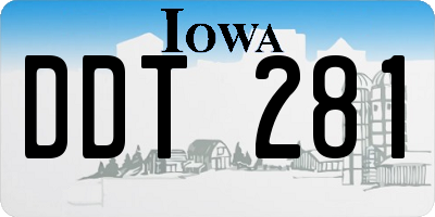 IA license plate DDT281
