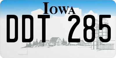 IA license plate DDT285
