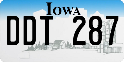 IA license plate DDT287