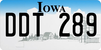 IA license plate DDT289