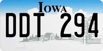 IA license plate DDT294
