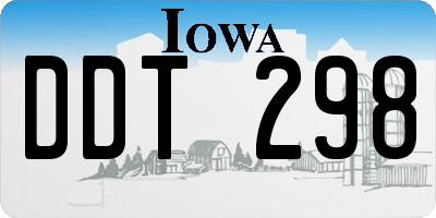 IA license plate DDT298