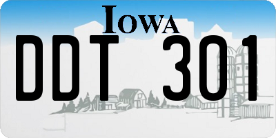 IA license plate DDT301