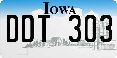 IA license plate DDT303