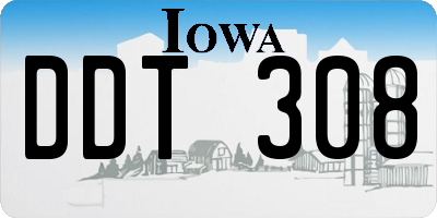 IA license plate DDT308