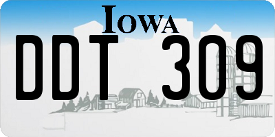 IA license plate DDT309