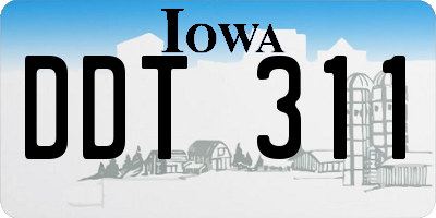IA license plate DDT311