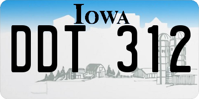 IA license plate DDT312