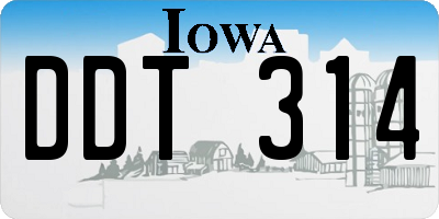 IA license plate DDT314