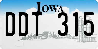 IA license plate DDT315