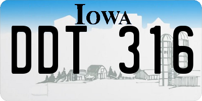 IA license plate DDT316