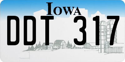IA license plate DDT317
